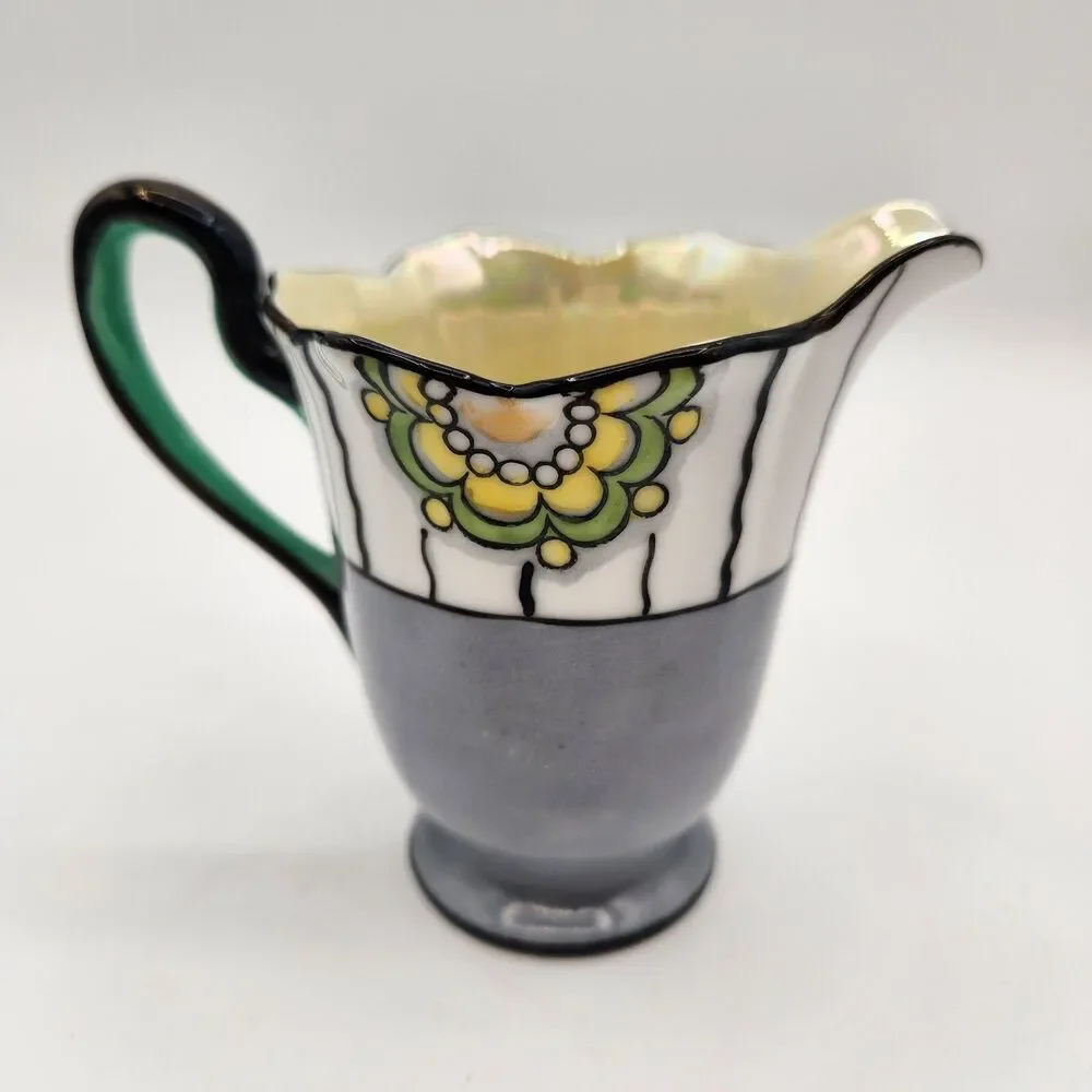 Noritake Sugar Creamer Set Floral  Era 1930-40 M Series Hand Painted Japan MCM